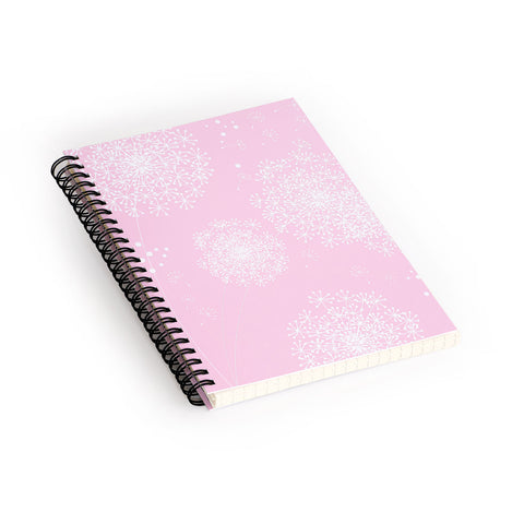 Monika Strigel Dandelion Snowflake Pink Spiral Notebook