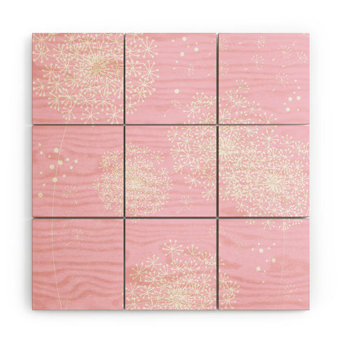Monika Strigel Dandelion Snowflake Pink Wood Wall Mural
