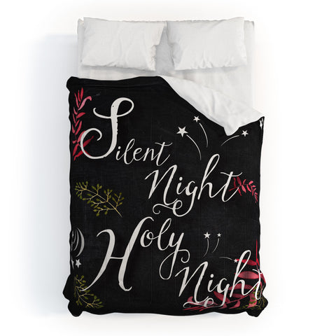 Monika Strigel FARMHOUSE CHALKBOARD SILENT NIGHT Comforter