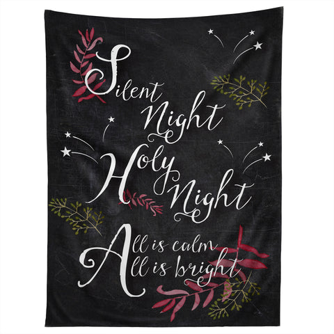 Monika Strigel FARMHOUSE CHALKBOARD SILENT NIGHT Tapestry