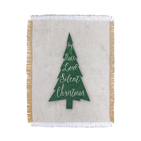 Monika Strigel FARMHOUSE CHRISTMAS TREE GREEN Throw Blanket
