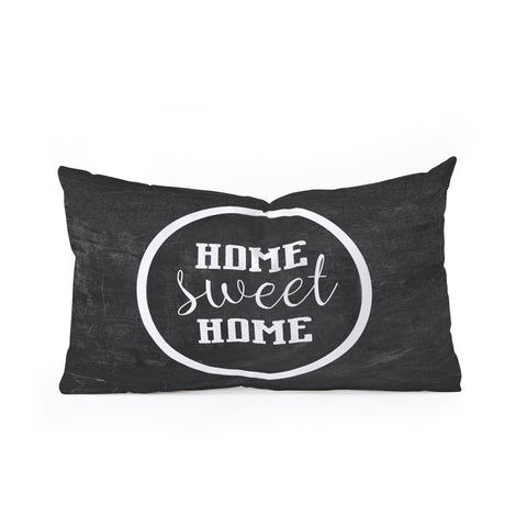 Monika Strigel FARMHOUSE HOME SWEET HOME CHALKBOARD BLACK Oblong Throw Pillow