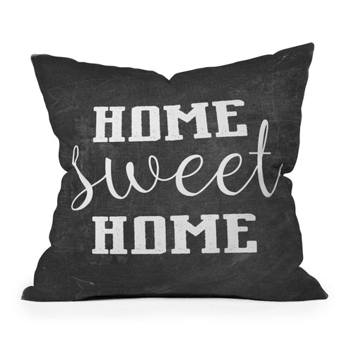 Monika Strigel FARMHOUSE HOME SWEET HOME CHALKBOARD BLACK Throw Pillow