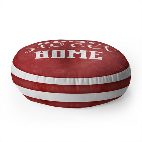 Monika Strigel FARMHOUSE HOME SWEET HOME CHALKBOARD RED Floor Pillow Round