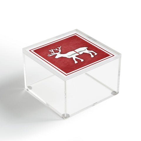 Monika Strigel FARMHOUSE REINDEER RED ON CHALKBOARD Acrylic Box