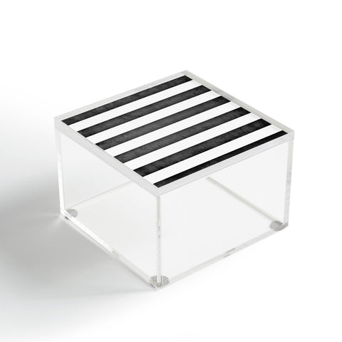Monika Strigel FARMHOUSE SHABBY STRIPES BLACK Acrylic Box