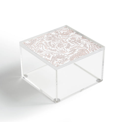 Monika Strigel HERBS AND FERNS ROSE AND WHITE Acrylic Box