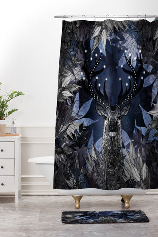 Monika Strigel King Of The Night Blue Shower Curtain And Mat