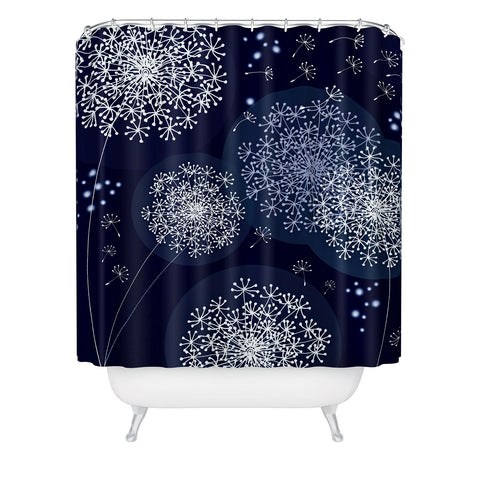 Monika Strigel Midnight Magic Dandelion Shower Curtain