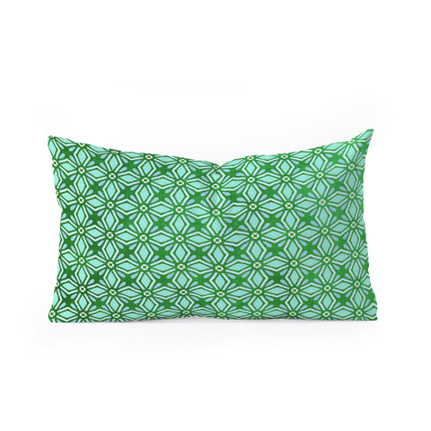 Monika Strigel MOROCCAN DIAMOND ANISSA GREEN Oblong Throw Pillow