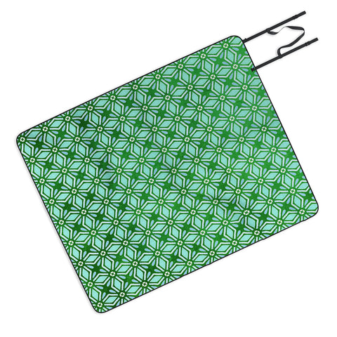 Monika Strigel MOROCCAN DIAMOND ANISSA GREEN Picnic Blanket