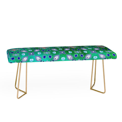 Monika Strigel MOROCCAN PEARLS AND TILES GREEN Bench