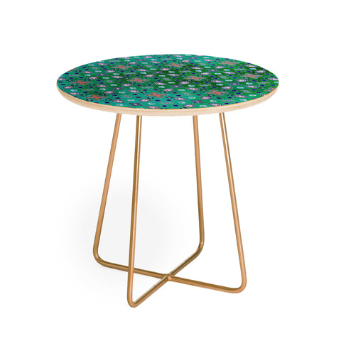 Monika Strigel MOROCCAN PEARLS AND TILES GREEN Round Side Table