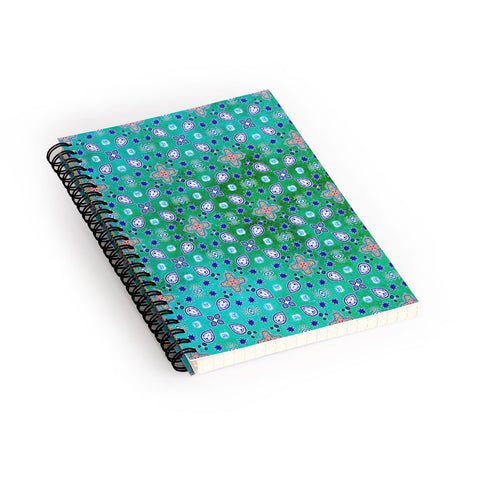 Monika Strigel MOROCCAN PEARLS AND TILES GREEN Spiral Notebook