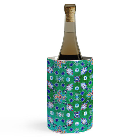 Monika Strigel MOROCCAN PEARLS AND TILES GREEN Wine Chiller