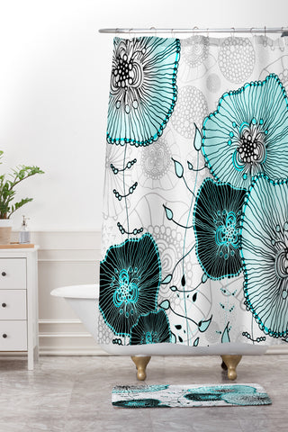 Monika Strigel Mystic Garden Mint Shower Curtain And Mat