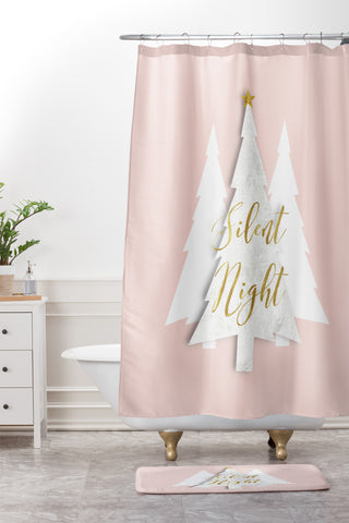 Monika Strigel SILENT NIGHT ROSE Shower Curtain And Mat