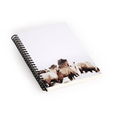 Monika Strigel WILD AND FREE 2 HORSES OF ICE Spiral Notebook