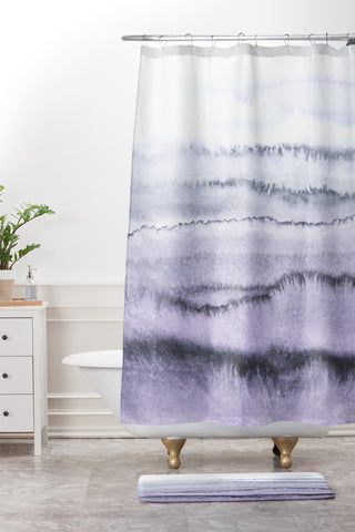 Monika Strigel WITHIN THE TIDES LILAC GRAY Shower Curtain And Mat