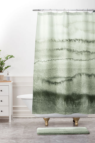 Monika Strigel WITHIN THE TIDES SAGE GREEN Shower Curtain And Mat
