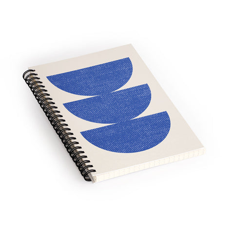 MoonlightPrint Half Circle 3 Blue Spiral Notebook