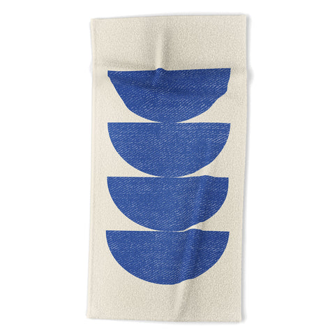 MoonlightPrint Half Circle 3 Blue Beach Towel
