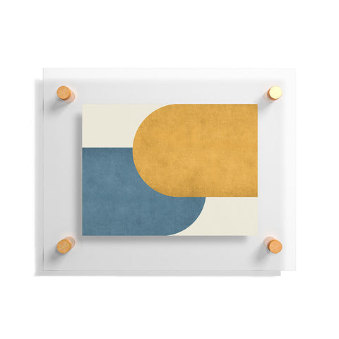 MoonlightPrint Halfmoon Colorblock Gold Blue Floating Acrylic Print