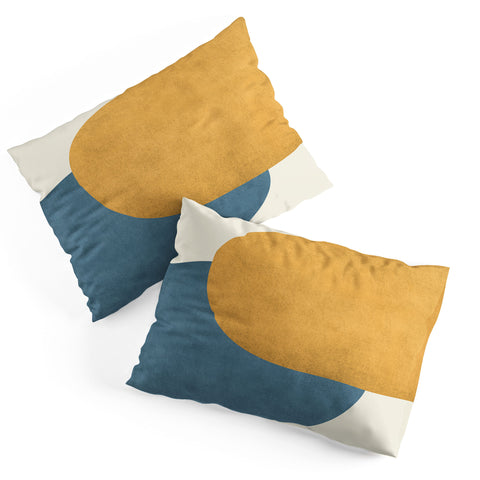 MoonlightPrint Halfmoon Colorblock Gold Blue Pillow Shams