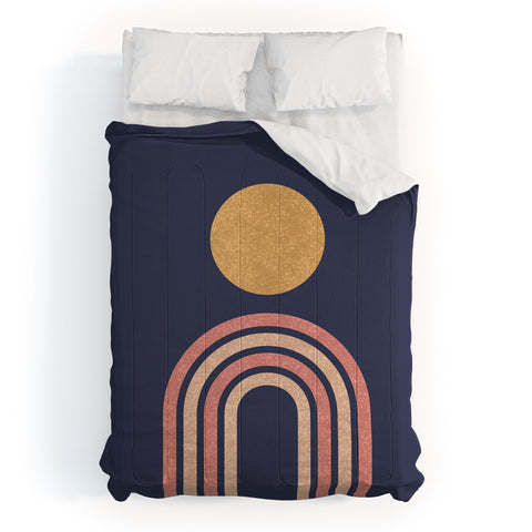 MoonlightPrint Mid century modern indigo Comforter