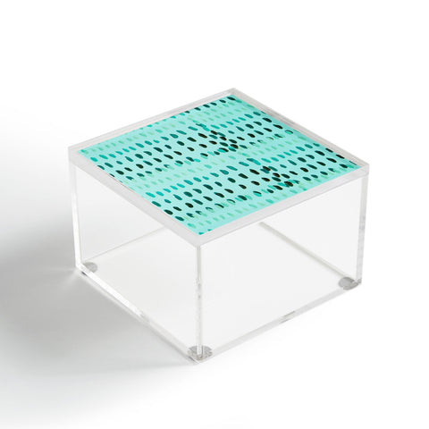 Morgan Kendall aqua dashes Acrylic Box