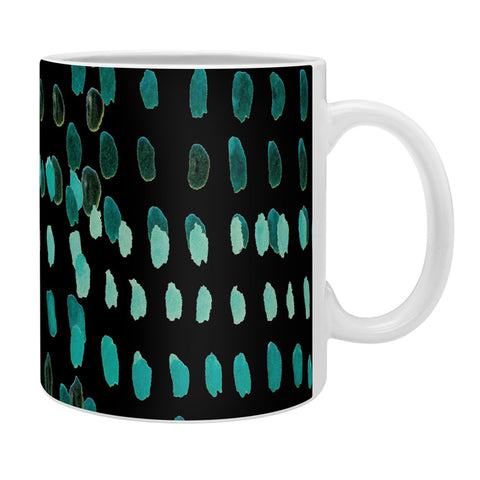 Morgan Kendall aqua dashes black Coffee Mug