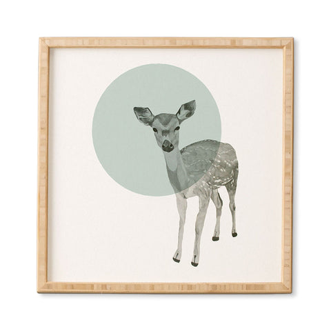 Morgan Kendall aqua deer Framed Wall Art