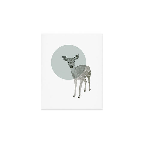 Morgan Kendall aqua deer Art Print