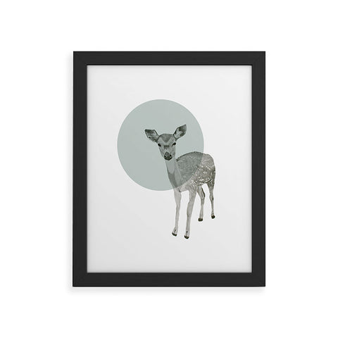 Morgan Kendall aqua deer Framed Art Print