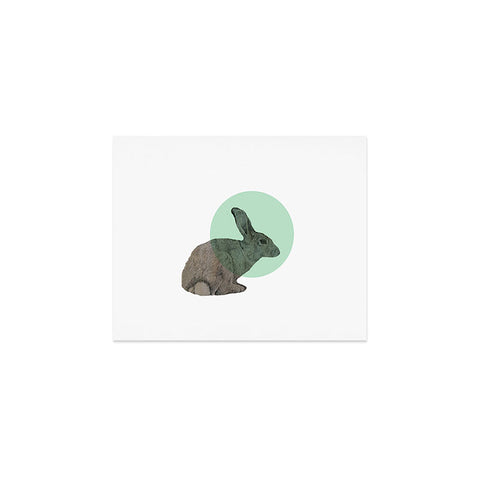 Morgan Kendall aqua rabbit Art Print