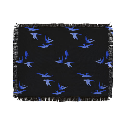 Morgan Kendall blue birds Throw Blanket