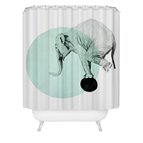 Morgan Kendall blue elephant Shower Curtain