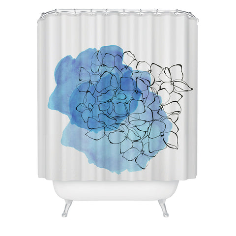 Morgan Kendall blue hydrangea Shower Curtain