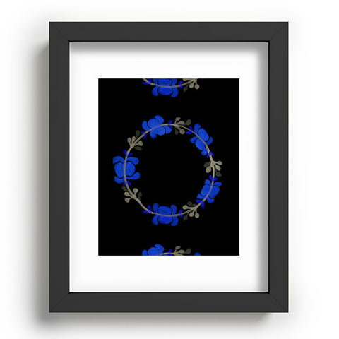 Morgan Kendall blue wreath Recessed Framing Rectangle