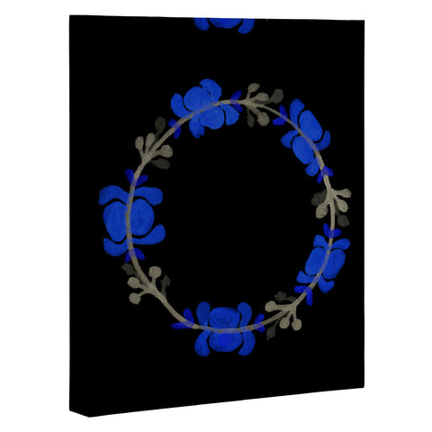 Morgan Kendall blue wreath Art Canvas