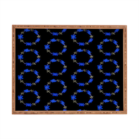 Morgan Kendall blue wreath Rectangular Tray