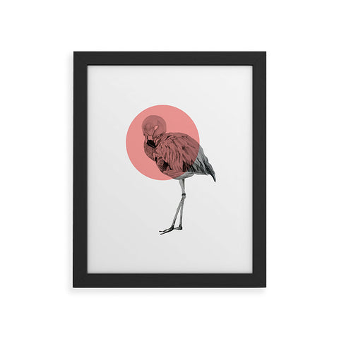 Morgan Kendall coral flamingo Framed Art Print