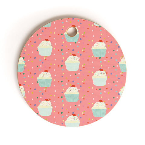 Morgan Kendall cupcakes and sprinkles Cutting Board Round