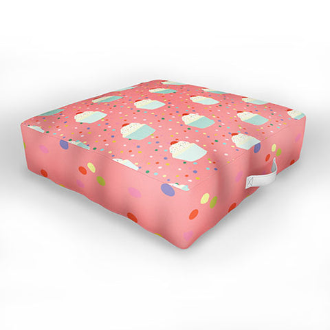 Morgan Kendall cupcakes and sprinkles Outdoor Floor Cushion