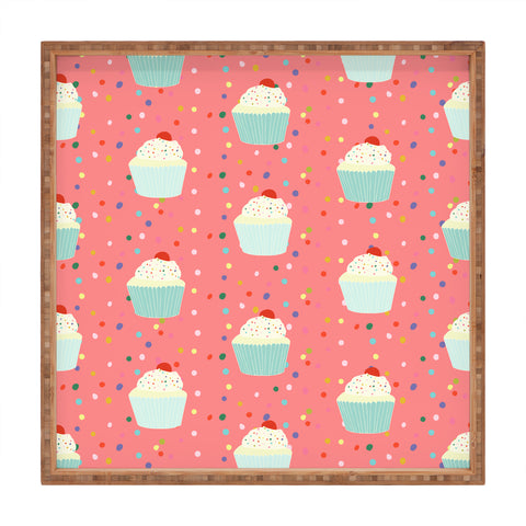 Morgan Kendall cupcakes and sprinkles Square Tray