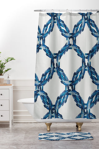 Morgan Kendall feather wreaths Shower Curtain And Mat