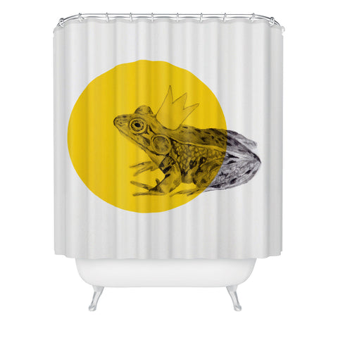 Morgan Kendall Gold Frog Prince Shower Curtain