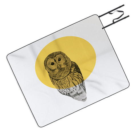 Morgan Kendall Gold Owl Picnic Blanket