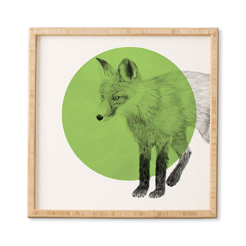 Morgan Kendall green fox Framed Wall Art