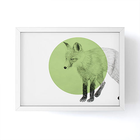 Morgan Kendall green fox Framed Mini Art Print